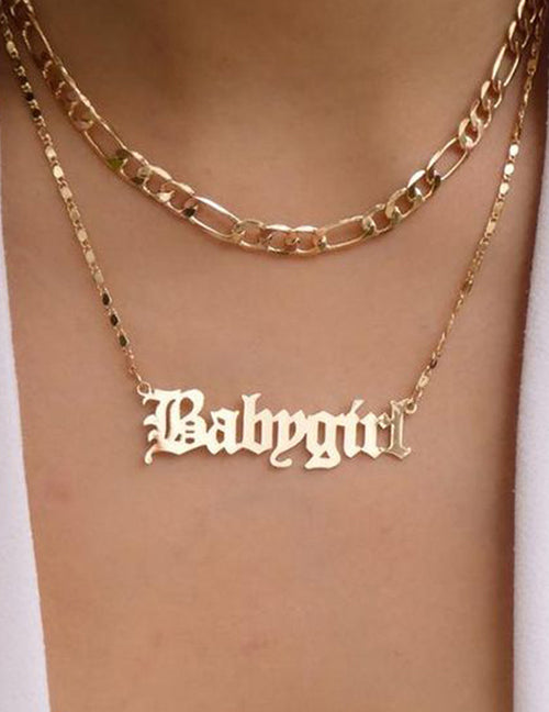 DesignB London statement chain babygirl necklace in gold | ASOS